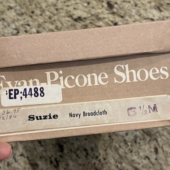 Vintage Evan Picone Women’s Espadrilles 6.5M Navy Canvas Flats Peep Toe Spain - Picture 7 of 10